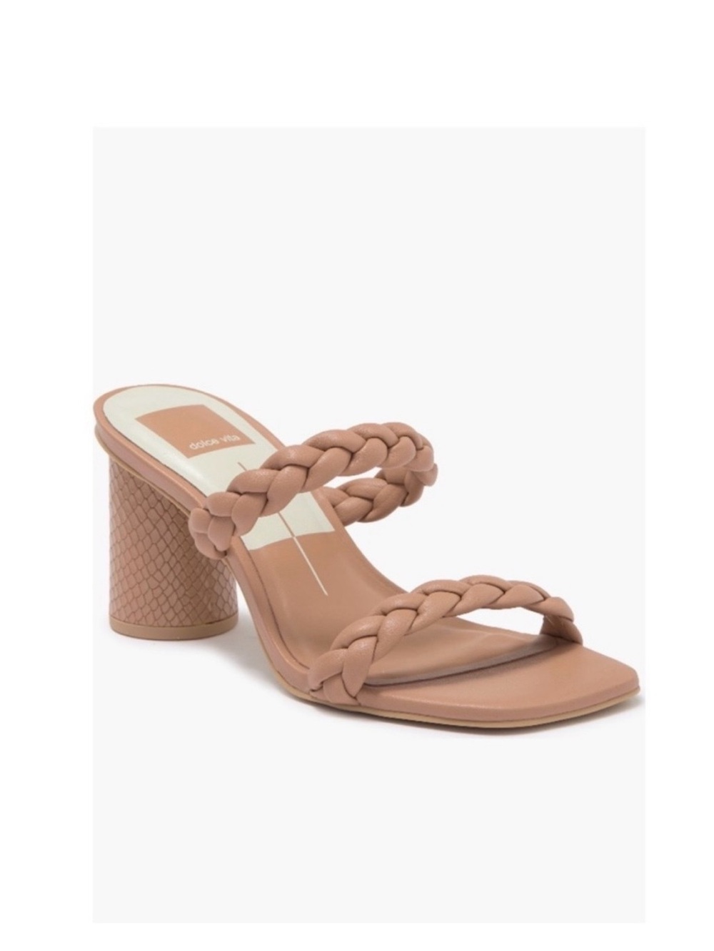 Dolce Vita Nairi Braided Double-Strap Block Heel Sandal - Tan